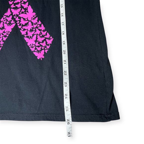 Breast Cancer Awareness Tank Top Size Large Pink Butterfly Ribbon Survivor - Picture 3 of 5